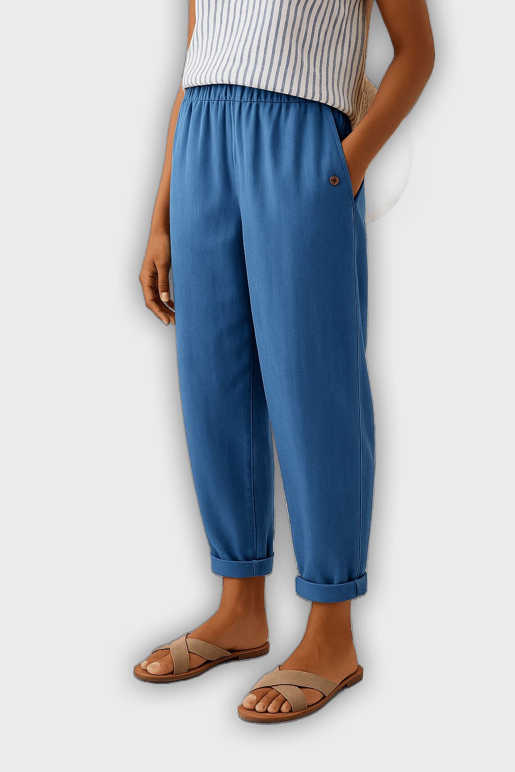 Pantalones elegantes de verano con bolsillos laterales