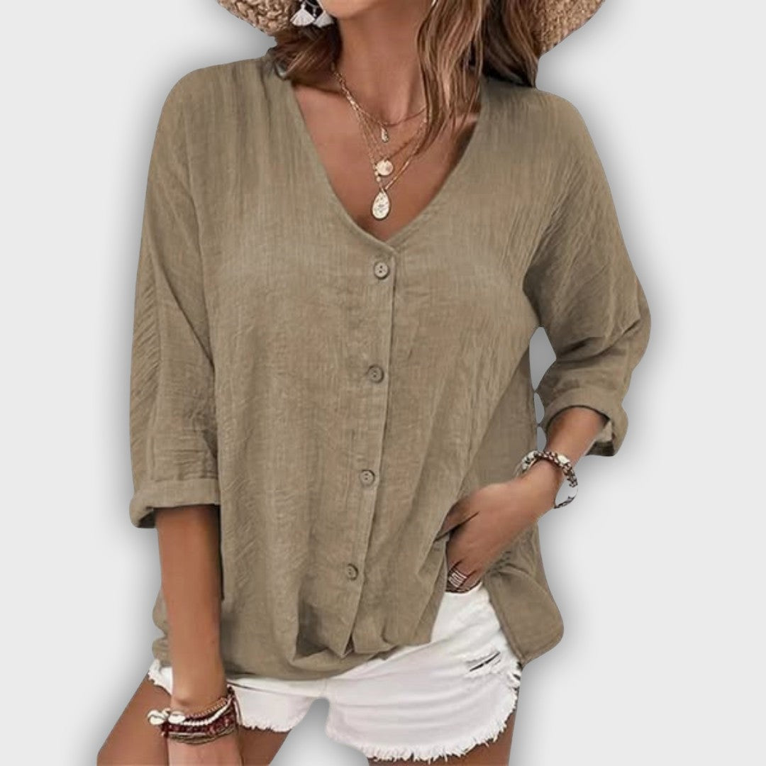 Camisa Verónica elegante y cómoda de uso diario para mujer