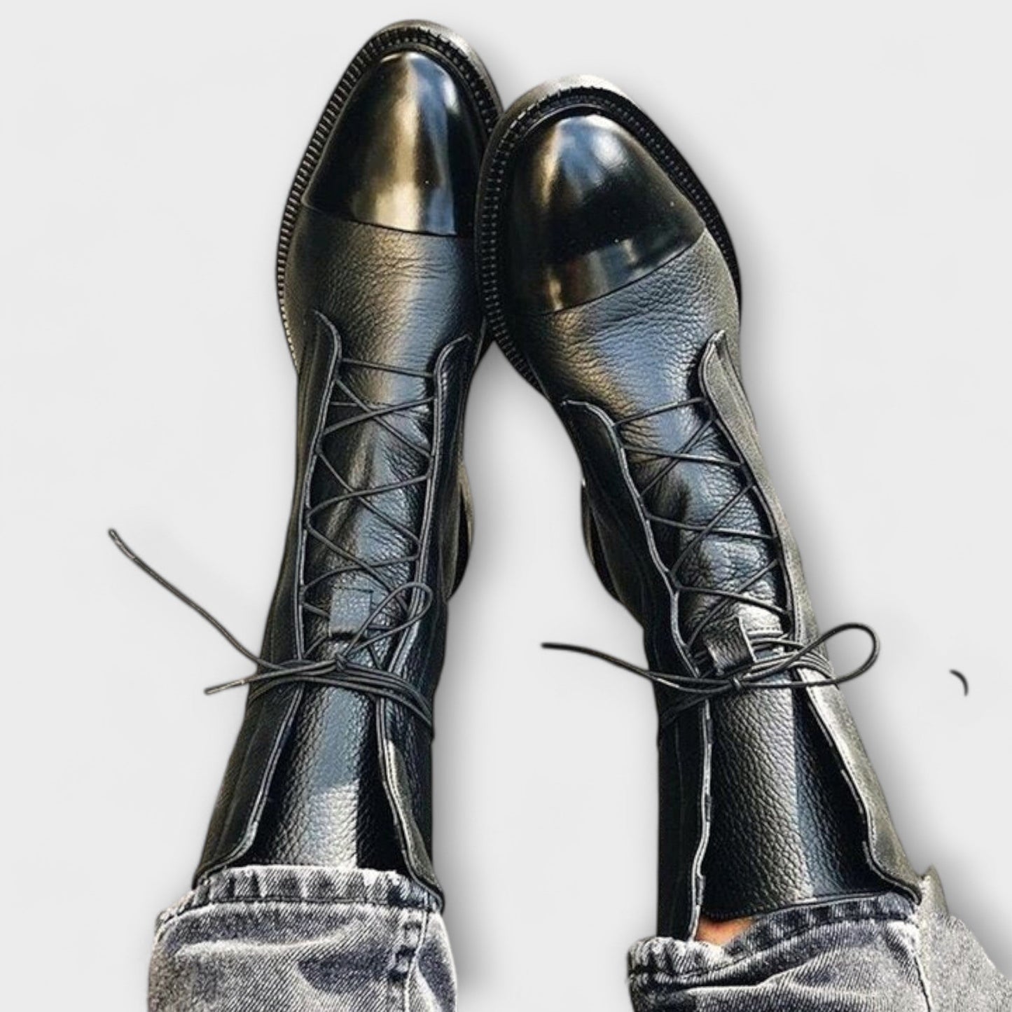 Botas negras de PU para mujer