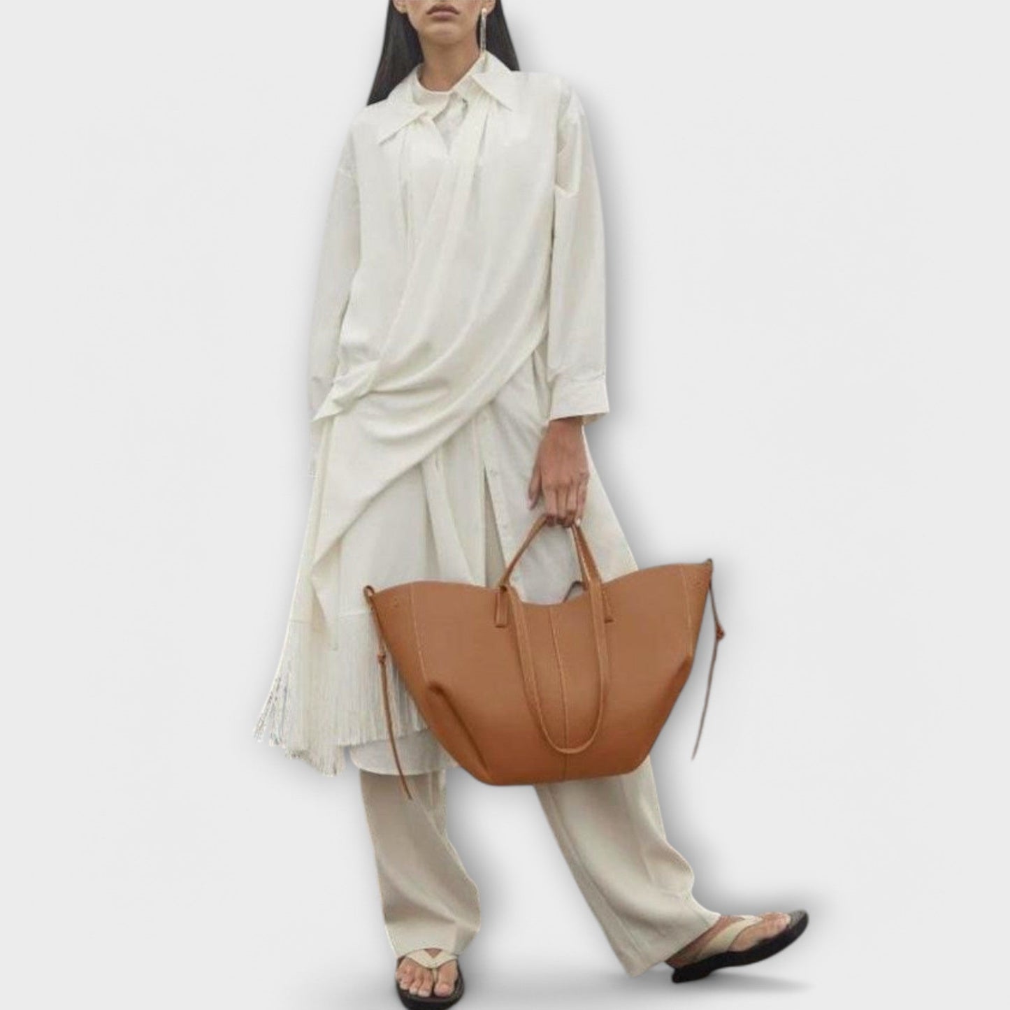 Bolso de mano de cuero italiano elegante Aura