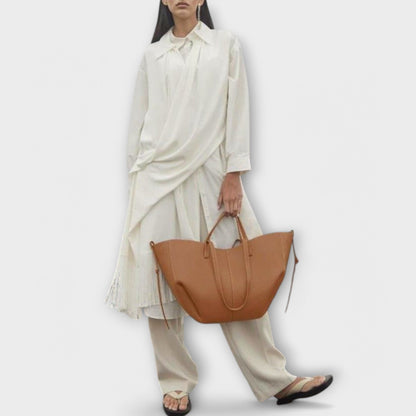 Bolso de mano de cuero italiano elegante Aura