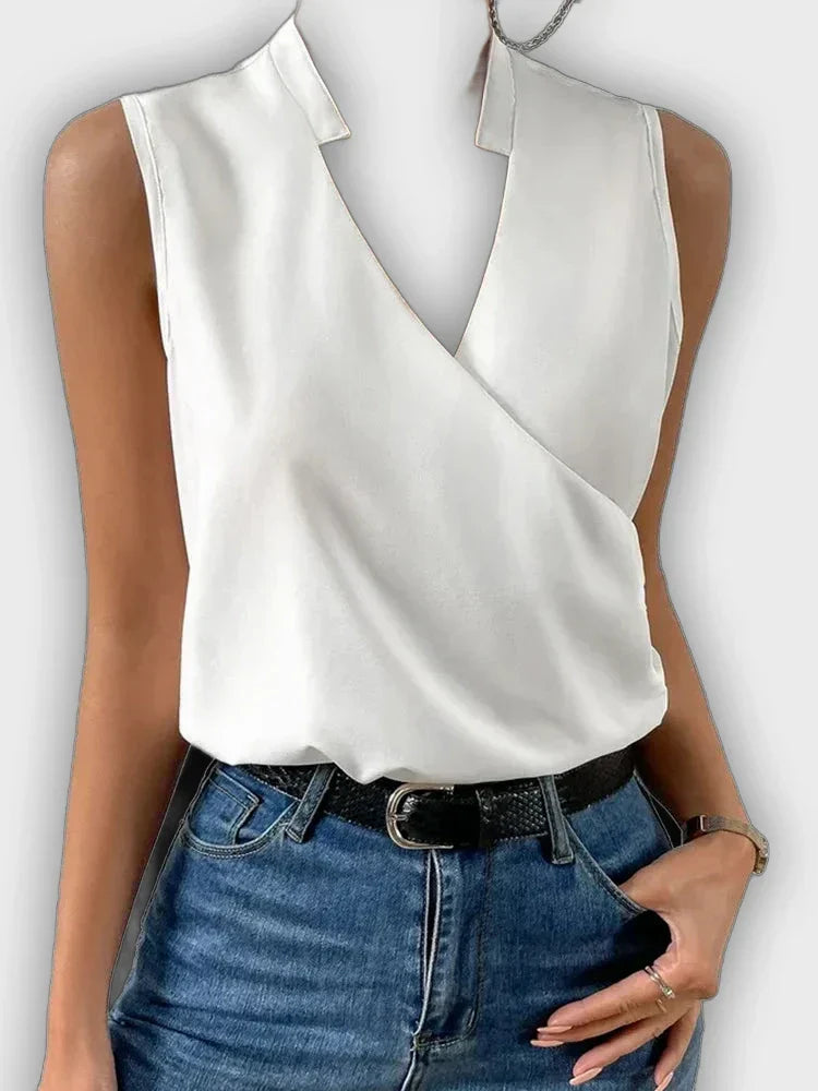 Top de verano con escote en V para mujer