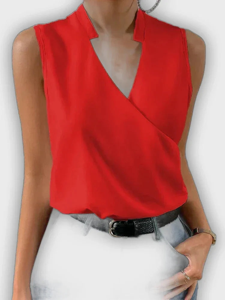 Top de verano con escote en V para mujer