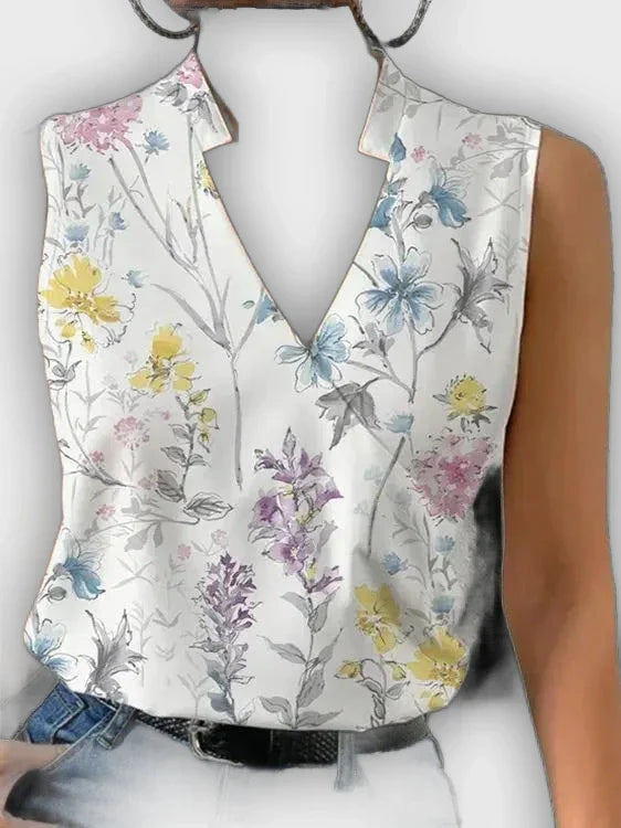 Top de verano con escote en V para mujer