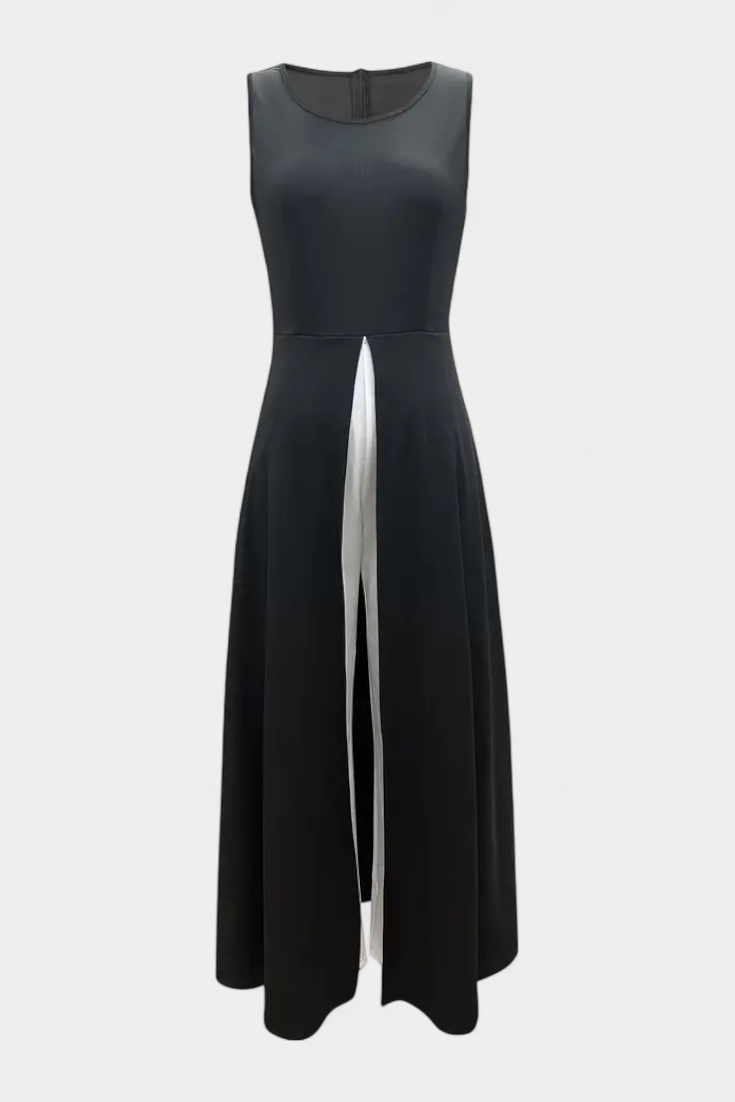 Conjunto Alicia bicolor sin mangas con pantalones anchos elegante