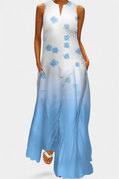 Vestido Anna colorido sin mangas con escote en V