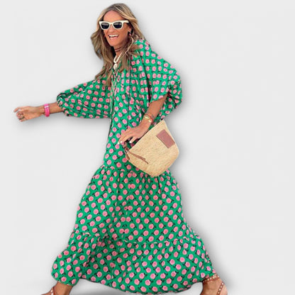 Vestido maxi geométrico elegante para un look cómodo y con estilo