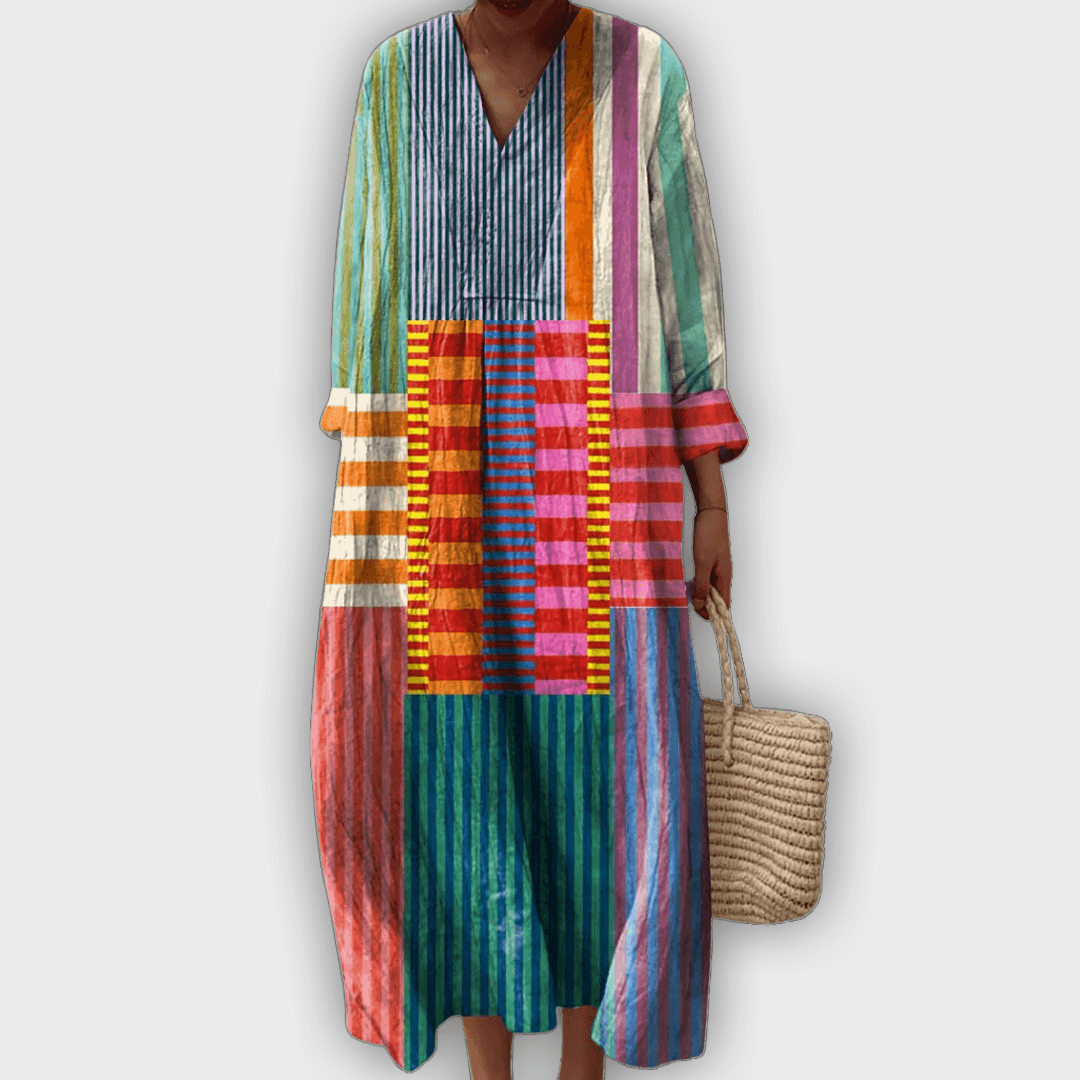 Vestido geométrico con silueta fluida