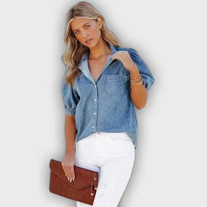 Camisa holgada de mezclilla FREJA para mujer