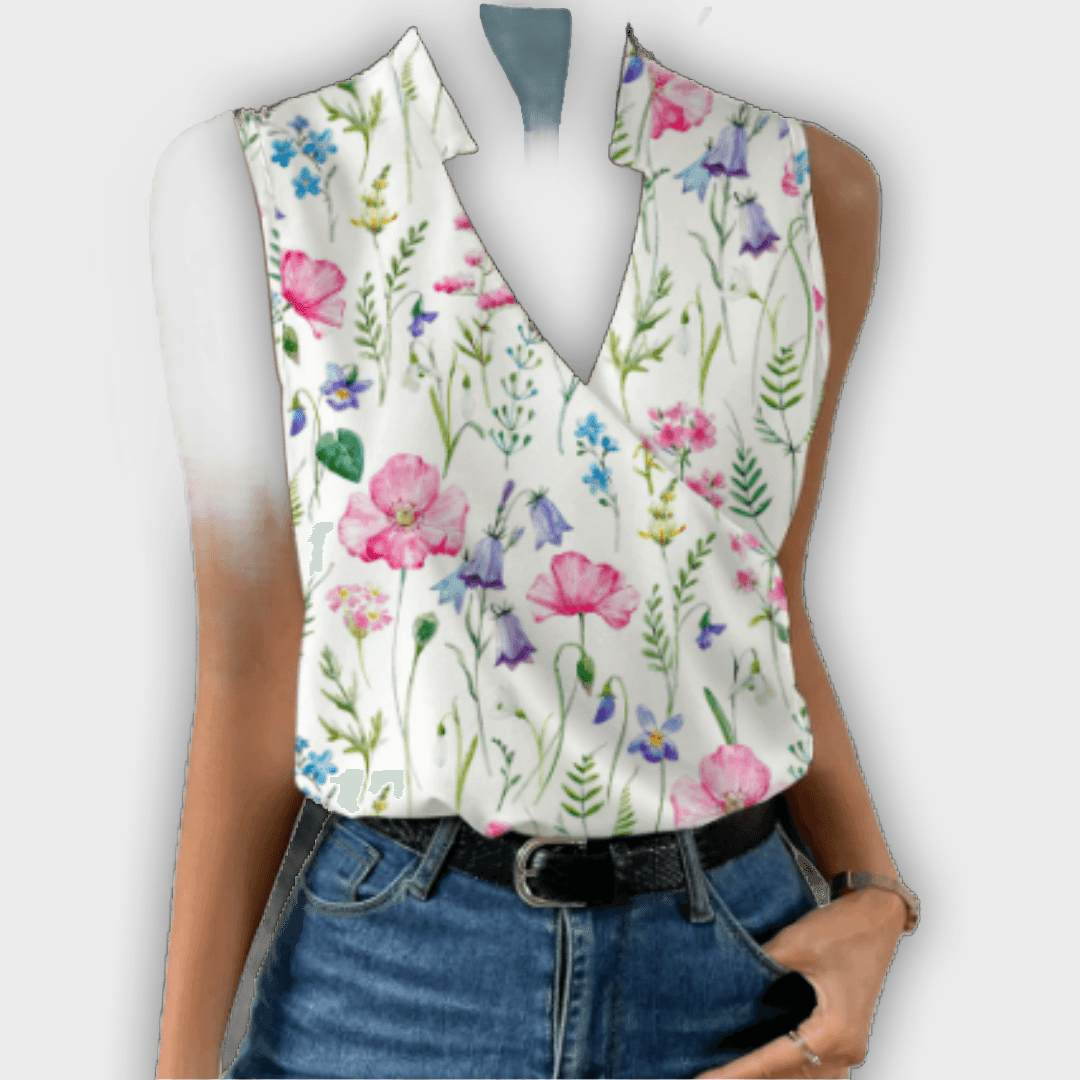 Top de verano con escote en V para mujer