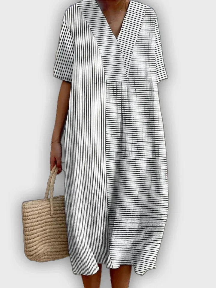 Vestido geométrico con silueta fluida