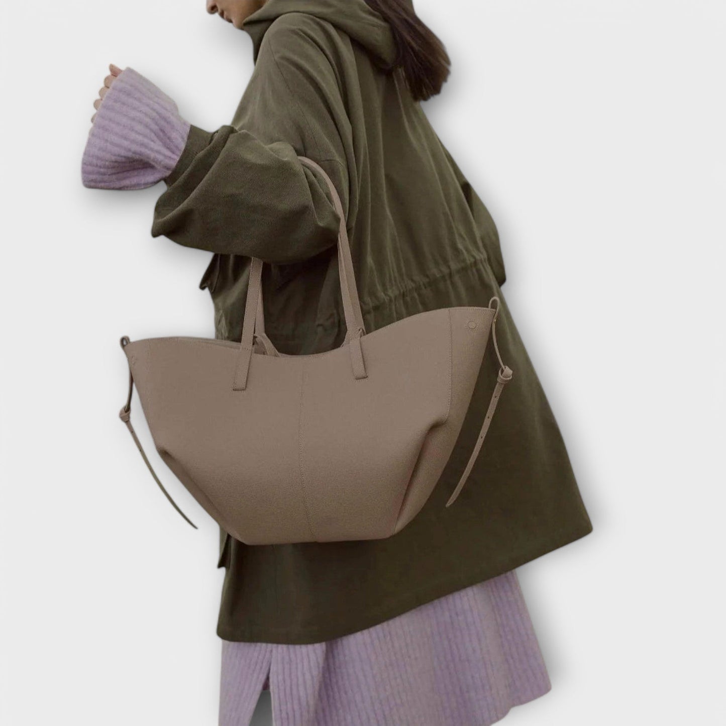 Bolso de mano de cuero italiano elegante Aura