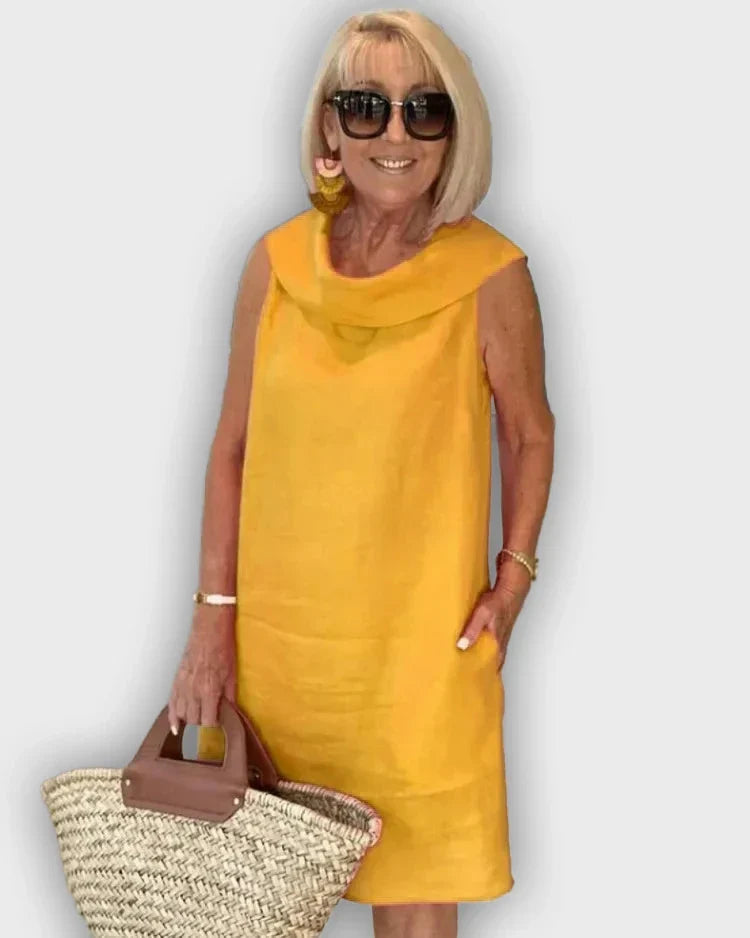 Vestidos sin mangas con cuello redondo de atún