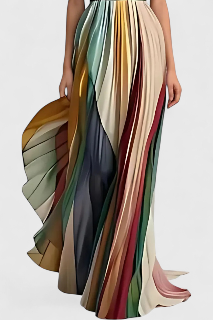 Vestido largo Leticia con caída suave y diseño natural