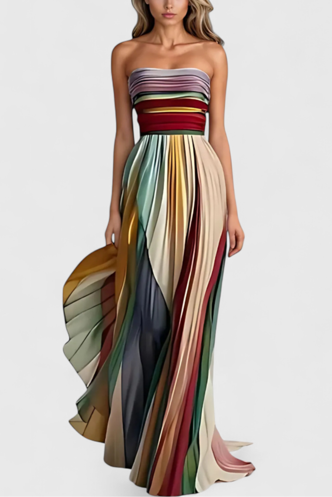 Vestido largo Leticia con caída suave y diseño natural