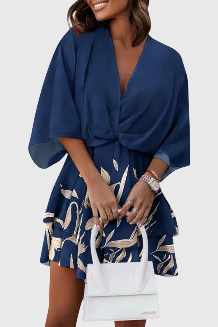 Vestido Eliza mini con nudo frontal y detalles