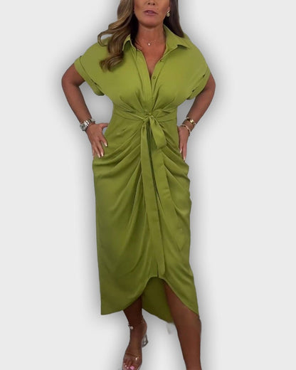 Vestido Catherine elegante con cintura fruncida