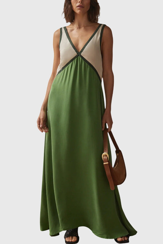 Vestido boho de verano con escote en V