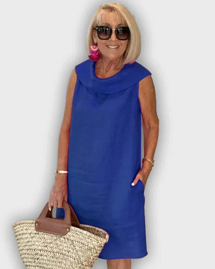 Vestidos sin mangas con cuello redondo de atún