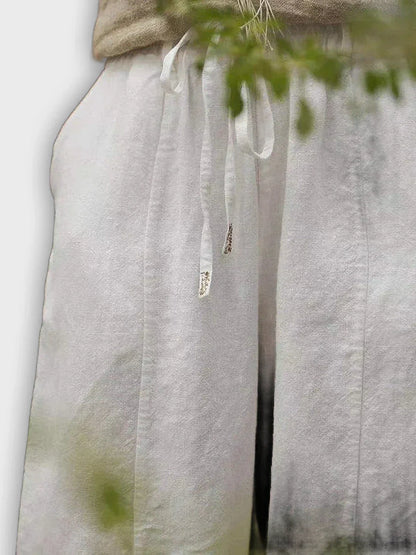 Pantalones cómodos de algodón puro con diseño elegante