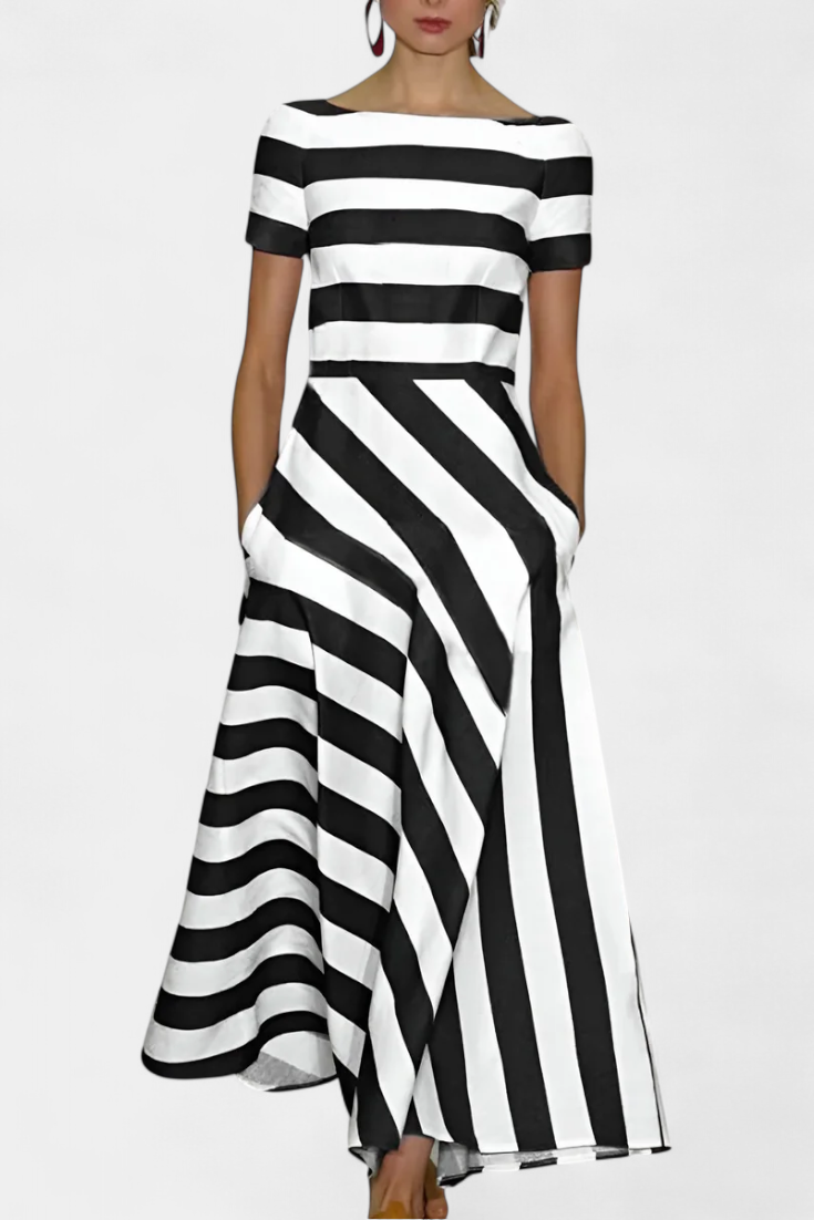 Vestidos maxi a rayas corte suave y caída fluida