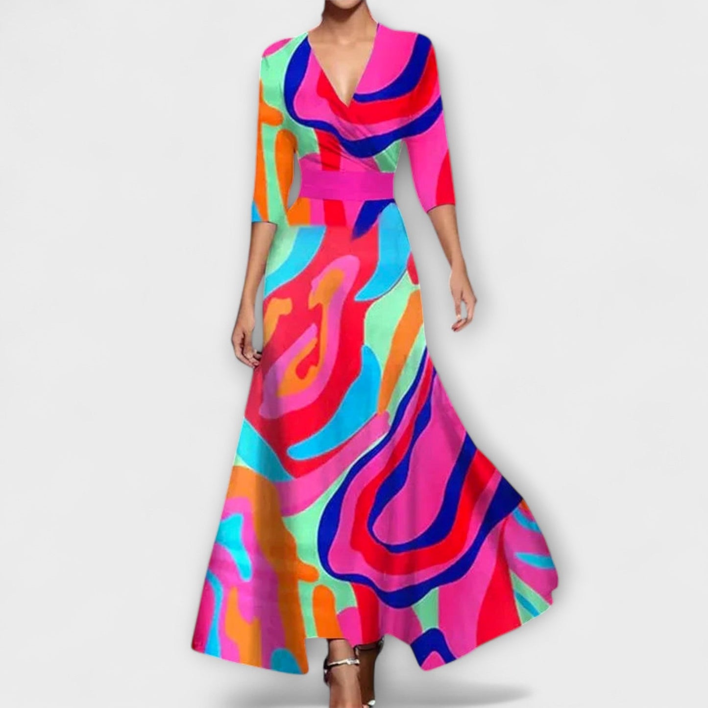 Vestido elegante para mujer con mangas de moda