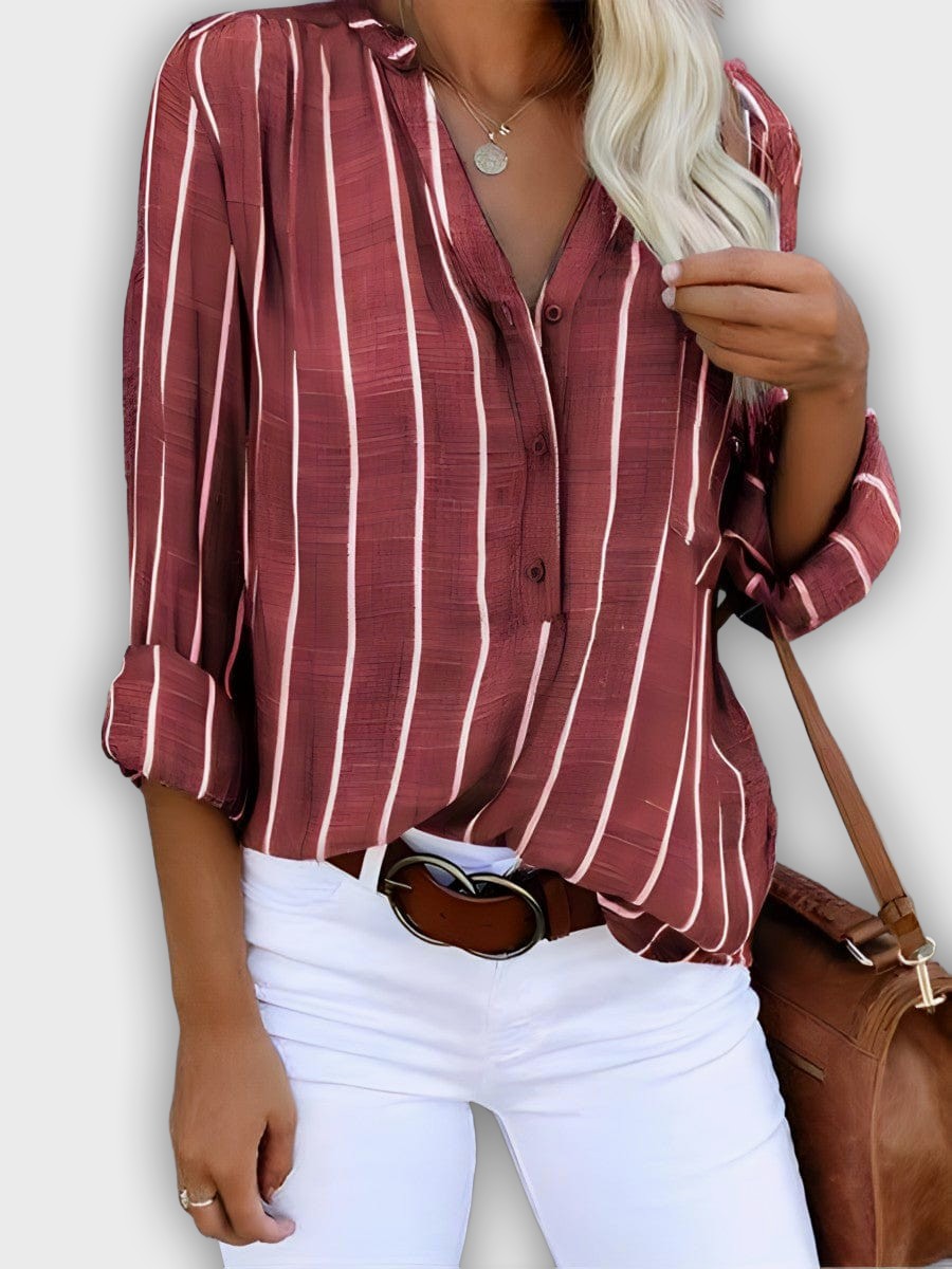 Camisa Lina elegante de mangas largas y versátil