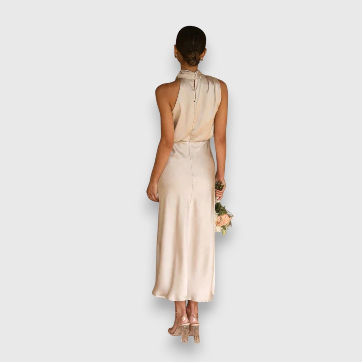 Vestido Zenaida elegante de mujer midi