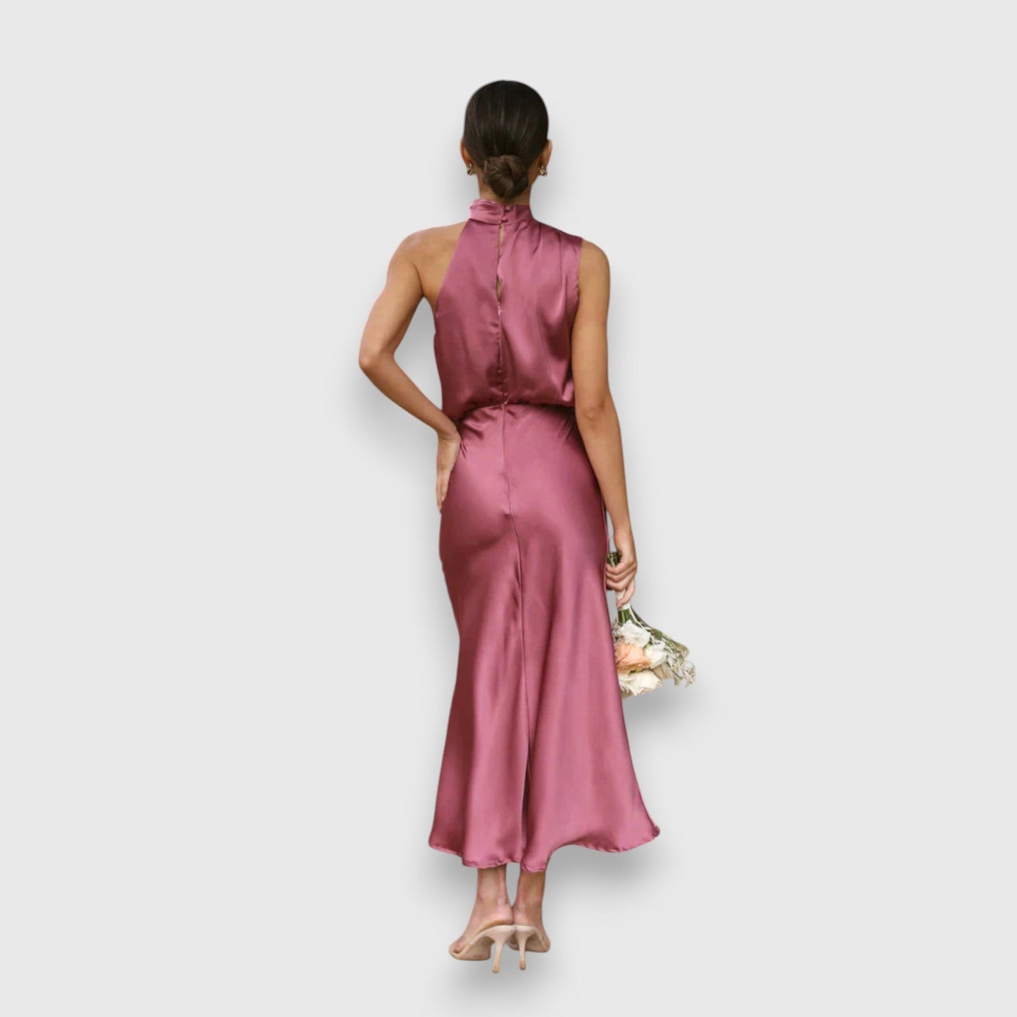 Vestido Zenaida elegante de mujer midi