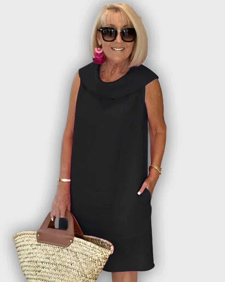 Vestidos sin mangas con cuello redondo de atún