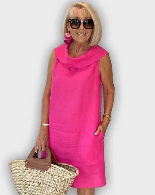 Vestidos sin mangas con cuello redondo de atún