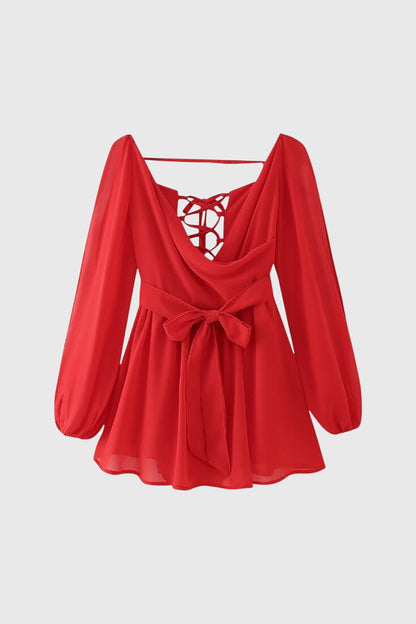 Vestidos mini con escote en V y mangas ligeras