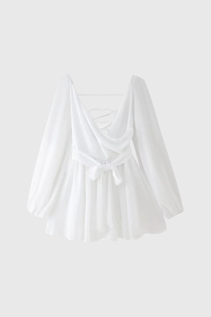 Vestidos mini con escote en V y mangas ligeras