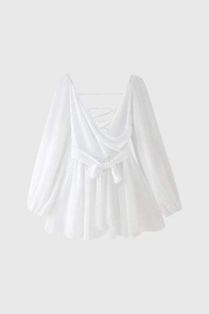 Vestidos mini con escote en V y mangas ligeras