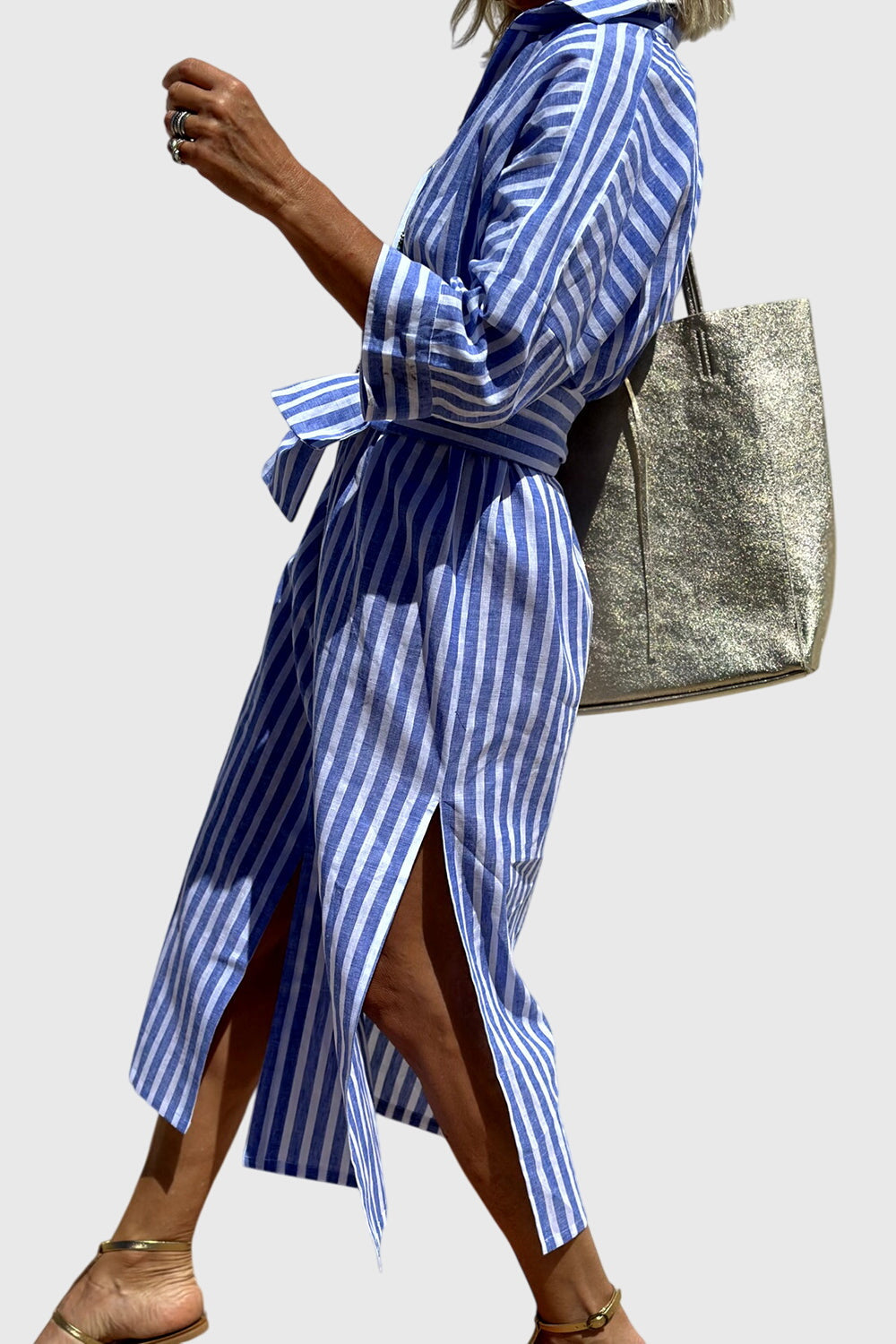 Vestidos camiseros elegantes a rayas