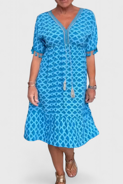 Vestidos Kira boho chic con estampados geométricos