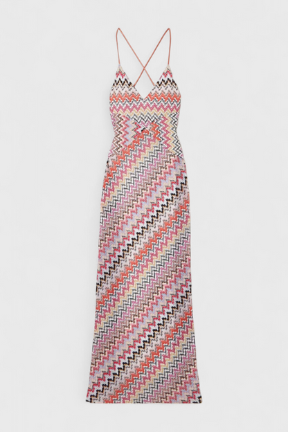 Vestidos largos de colores con escote profundo y espalda con diseño