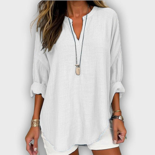 Camisa Katarina con cuello en V de mujer