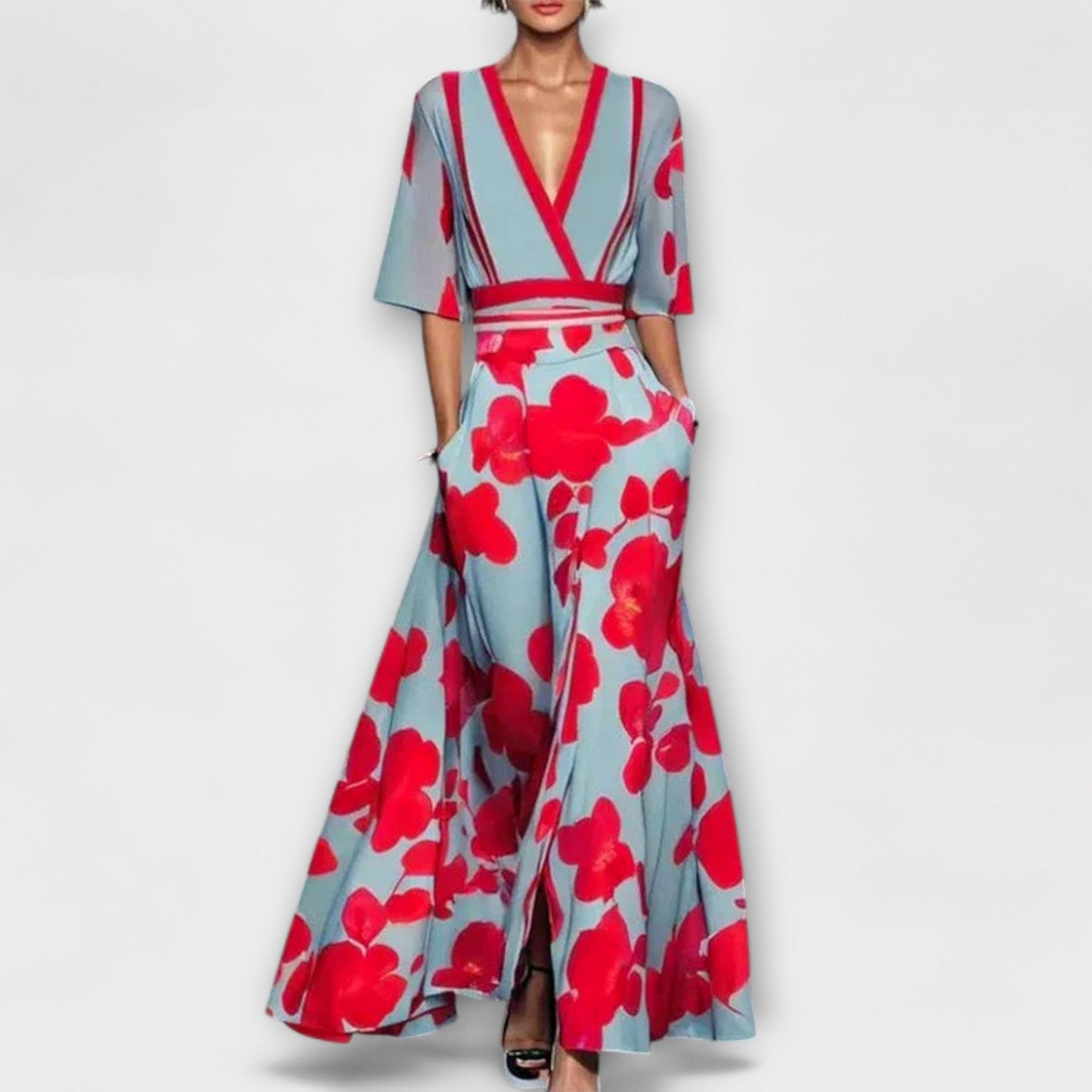 Vestido elegante para mujer con mangas de moda