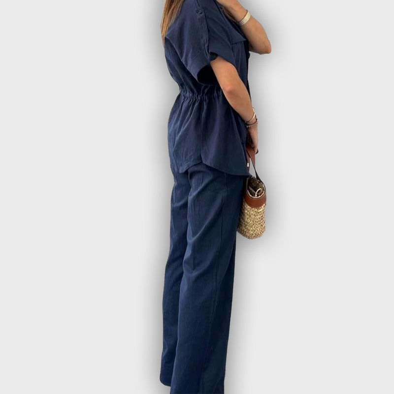 Conjunto de trabajo casual para mujer con cordón ajustable