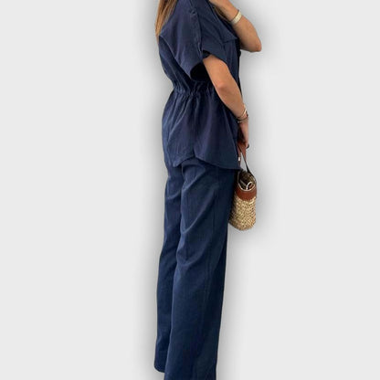 Conjunto de trabajo casual para mujer con cordón ajustable