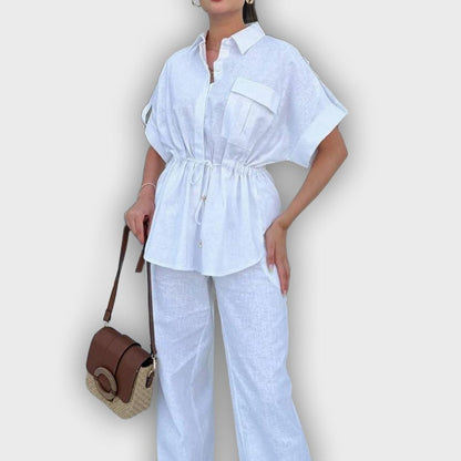 Conjunto de trabajo casual para mujer con cordón ajustable
