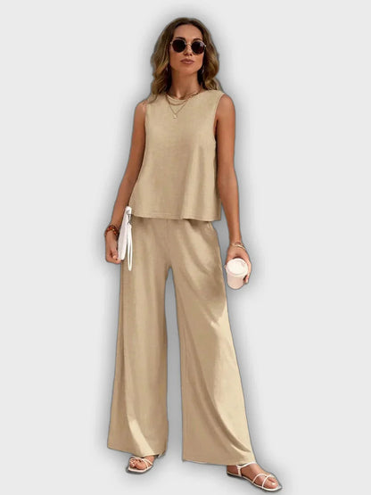 Conjunto de dos piezas para mujer camiseta y pantalones de verano