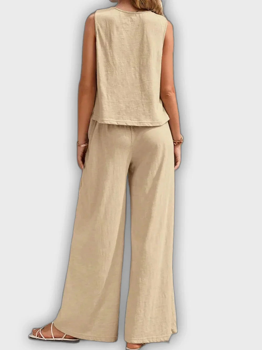 Conjunto de dos piezas para mujer camiseta y pantalones de verano