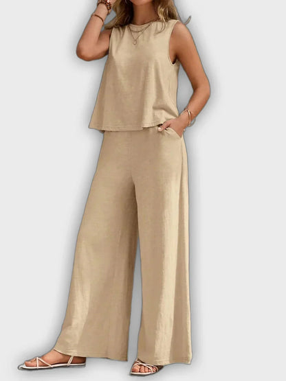 Conjunto de dos piezas para mujer camiseta y pantalones de verano